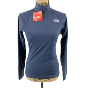 North Face Pullover 1/4 Zip Textured Track Blue Xsmall